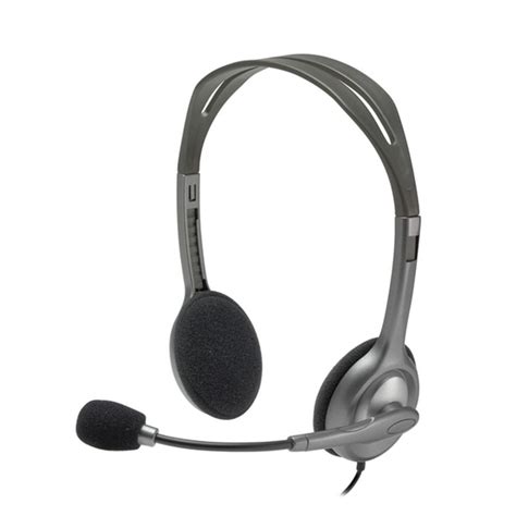 981-000593 - Logitech Headset H111 Analog Stereo Headset  One plug Noise Cancelling mic full stereo sound Flexible Rotating Boom